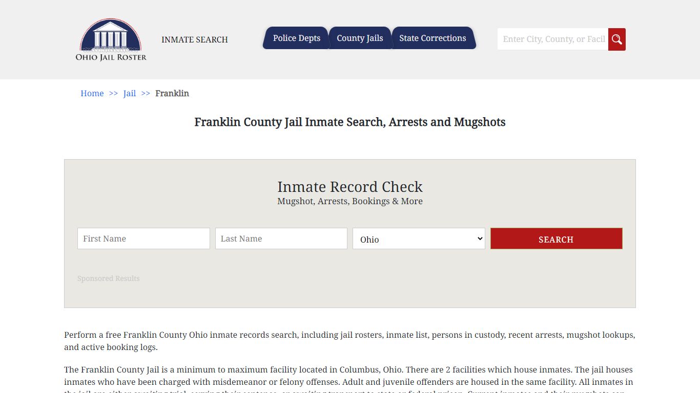 Franklin County Jail Inmate Search, Arrests and Mugshots