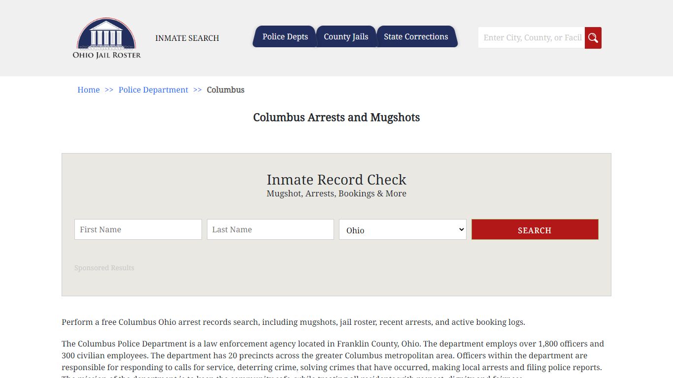 Columbus Arrests and Mugshots | Jail Roster Search